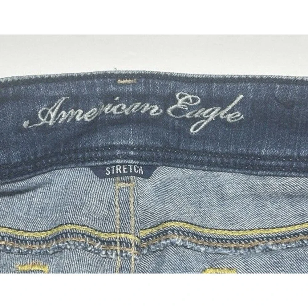 American Eagle Women's Slim Boot Raw Hem Denim Shorts Size 8